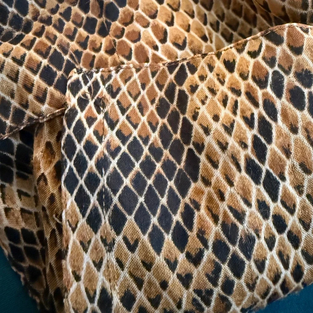 Animal Print Scarf Set Leopard Snakeskin Brown Tan Lightweight‎ Oblong 2 Piece